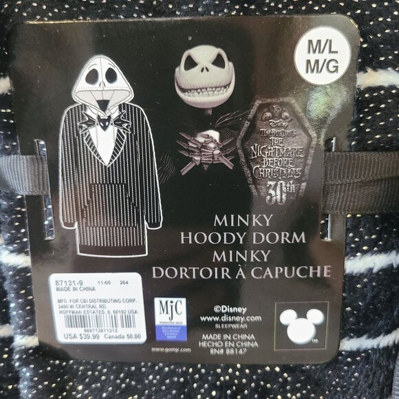 Nightmare Before Christmas Hooded Robe and Socks Set New Halloween m/l - Picture 4 of 7